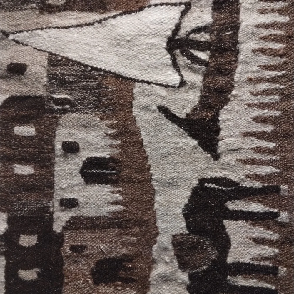 Hand Crafted Brown and Cream Artistic Door Mat